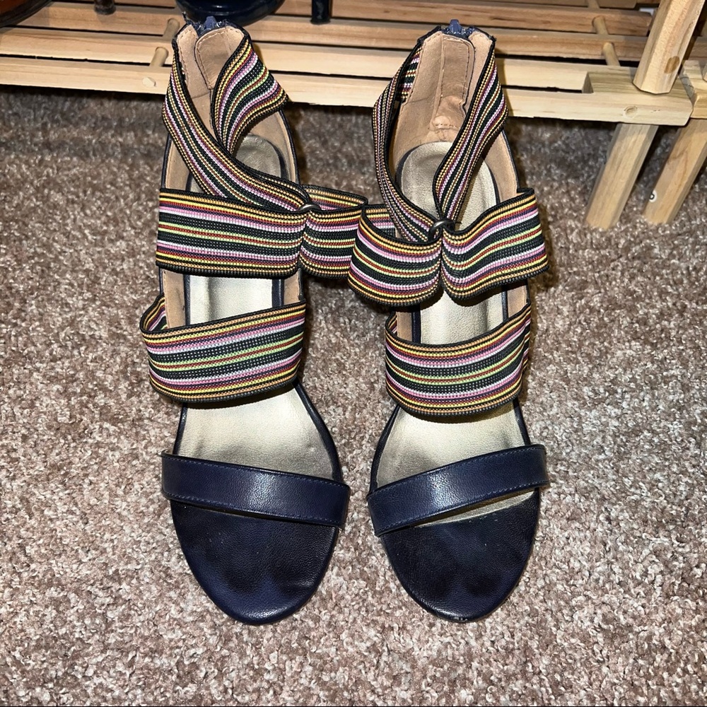 Michael Antonio Navy Strappy Stiletto Sandals